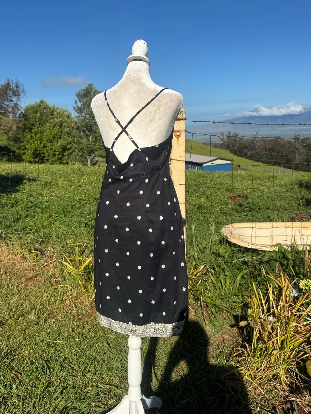 Gap Black Boho Indie Sundress Slip Dress Size 6
